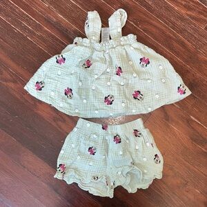 Kids Minnie Mouse Outfit - Green and Pink